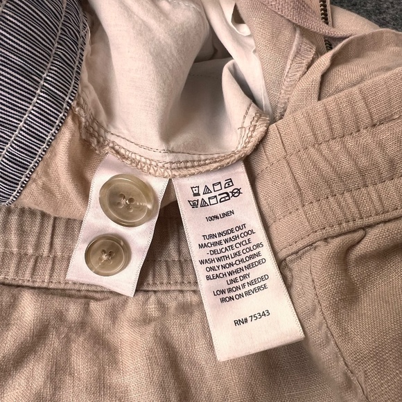 Panama Jack 100% Linen Chino Pants Sz L Khaki Lightweight Straight Leg Vaca - Picture 3 of 9
